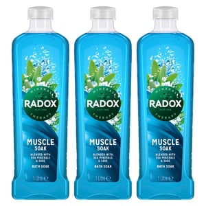 Radox Mineral Therapy Bath Soak Muscle Soak with Sea Minerals & Sage Scent, 3x1L
