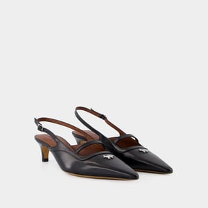 Spetsig Slingback - Maison Kitsune - Läder - Svart