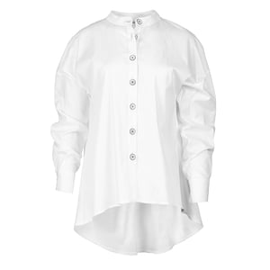 Vit blus med mandarinkrage