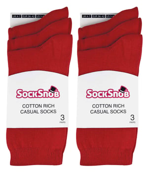 Sock Snob - 6 par enfärgade bomullsstrumpor för damer