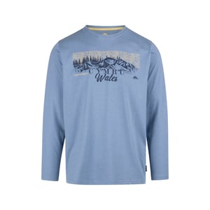 Trespass Heren Kulam Bedrukt T-shirt met lange mouwen (Denim Blue Marl)