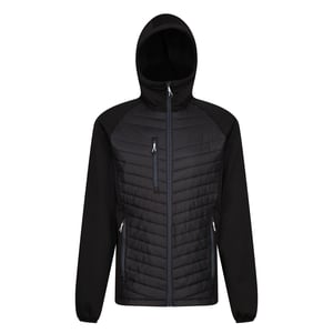Regatta Quiltad hybridjacka Navigate för herrar (Svart/Seal Grey)