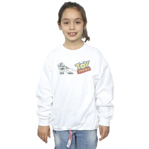 Disney Meisjes Toy Story Buzz Trekkende Logo Sweatshirt (Wit)