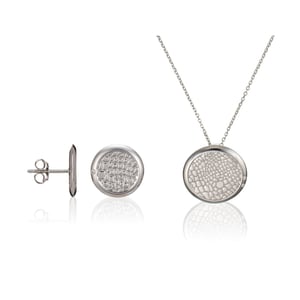Orphelia Women's 925 Sterling Silver Set: Chain-Pendant + Earrings - Silver SET-5924