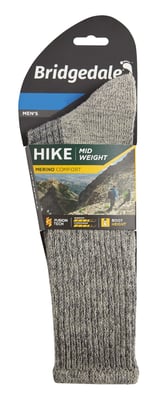 Bridgedale - Mens Hiking Midweight Merino Wool Socks - Stone Grey
