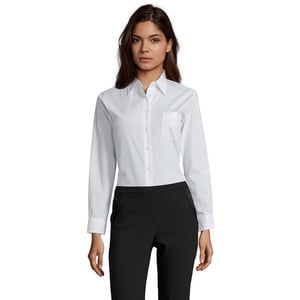 SOLS Dames/Dames Executive Poplin Business Blouse met lange mouwen (Wit)