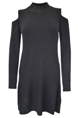 Black Cold Shoulder Knit Top