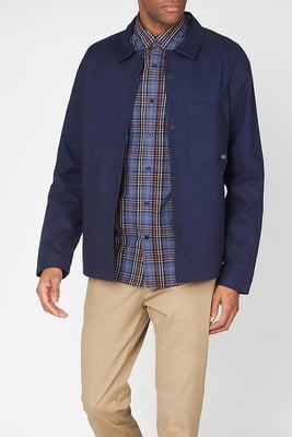Ben Sherman Trucker Heren Navy Overhemd Jas