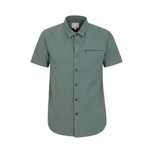 Mountain Warehouse Heren Kokosnoot Slub Overhemd met Korte Mouwen (Groen)
