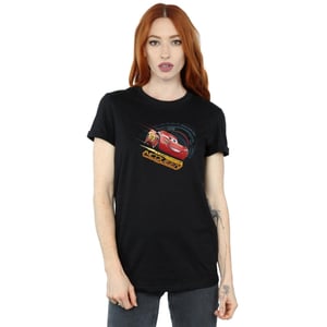 Disney Dames/Dames Cars Bliksem McQueen Katoenen Vriendje T-shirt (Zwart)