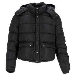 Prada Sport Gevoerde Donsjack met Kap in Zwarte Nylon