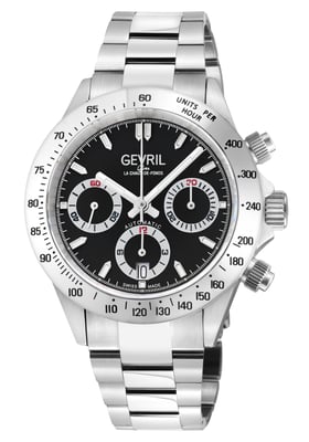 Gevril  Men's  New Amsterdam 44607B Swiss Automatic ETA 7750  Black Dial Special Edition Watch