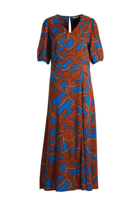 B.Young jurk BYJOSA met all-over print terra/blauw