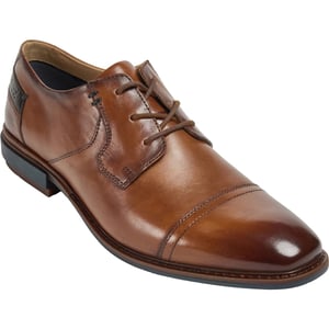 Pod Savage Leer/Textiel Heren Cognac Veterschoenen