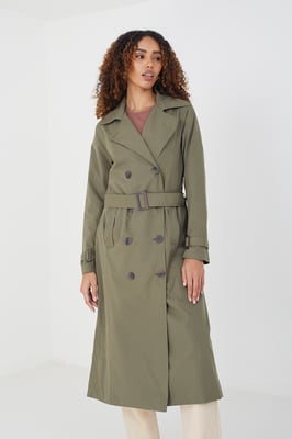 Double-Breasted Longline Trench Coat
