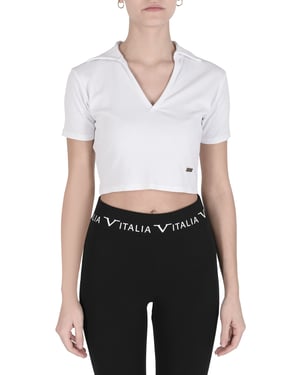 19V69 Italia Womens Crop Top Cloe White