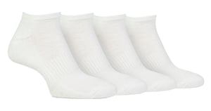 Mens Cushioned Trainer Socks | Jeep | 4 Pack Breathable Cushioned Low Cut Socks - White