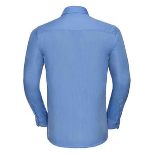 Russell Collection Mens Polycotton Easy-Care Long-Sleeved Formal Shirt (Corporate Blue)