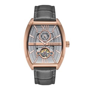 Heritor Automatic Masterson semi-skelet lederen bandhorloge