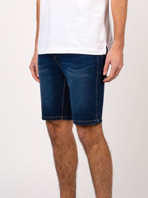 Luke 1977 Men's Short Edward Blue Wash Denim Shorts in Dark Blue