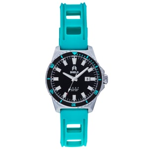 Shield Reef Bandhorloge met datum - turkoois
