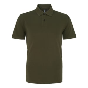 Asquith & Fox Mens Plain Short Sleeve Polo Shirt (Olive)