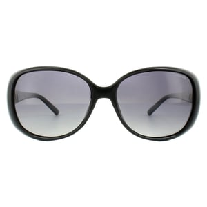 Polaroid Butterfly Womens Black Grey Gradient Polarized Sunglasses