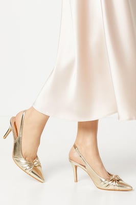 Deja Knot Detail Slingback Stiletto Court Shoes