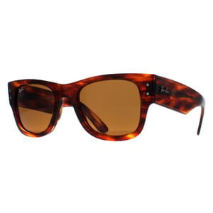 Ray-Ban Vierkante Unisex Gestreept Havana Bruin RB0840S Mega Wayfarer