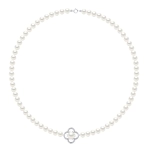 Halsband Rad av äkta odlade sötvattenspärlor Semi Round 6-7 mm