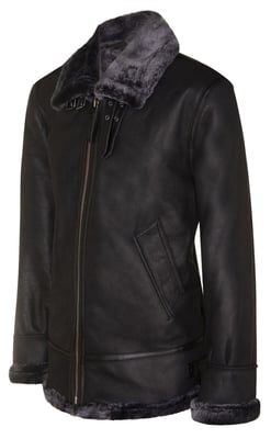 B3 Fårskinn Shearling Aviator Pilot Flygande Jacka