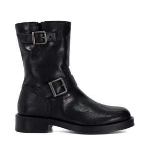 Dune Pixen Leren Dames Zwarte Laarzen