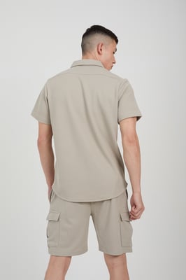 Pale Green 'Cadby' Short Sleeve Textured Shirt