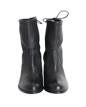Stuart Weitzman Shorty Ankle Boots in Black Leather