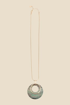 Gold Round Pendant Necklace