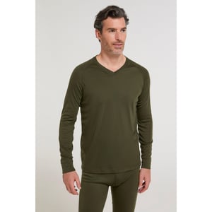 Mountain Warehouse Heren Talus V Hals Thermo Top (Kaki Groen)