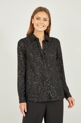 Black Sequin Shirt
