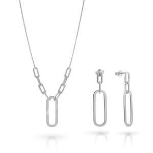 Orphelia 'Essence' Women's 925 Sterling Silver Set: Necklace + Earrings - Silver SET-7560