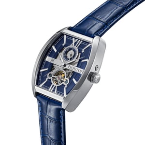 Heritor Automatic Masterson Semi-Skeleton Leather-Band Watch