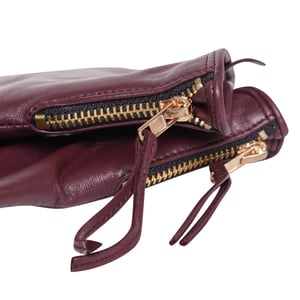 Barneys Originals Real Leather Glove in Burgundy