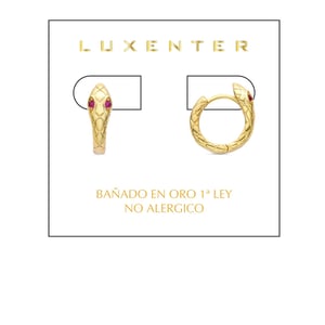 Luxenter Madsi oorbellen met robijn zirkonia afgewerkt in 18K geel goud