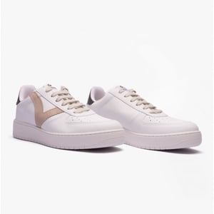 MADRID CONTRAST FAUX LEATHER Womens Trainers Taupe