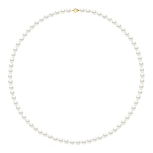 Ketting rank Zoetwater Parels rijstkorrel 4-5mm Wit Geel Goud 18 Karaat