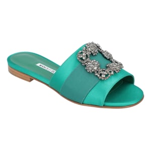 Manolo Blahnik Martamod Platt Grön