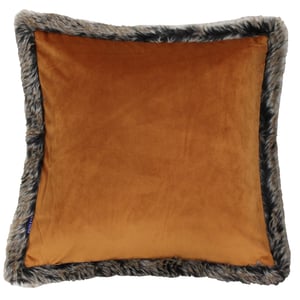 Paoletti Kiruna Velvet Faux Fur Trimmed Cushion Cover