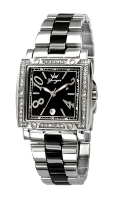 Yonger and Bresson: Two Tone Stainless Steel Bracelet with Diamonds on the Bezel Watch
