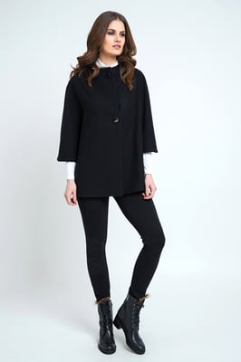 Zwarte Poncho-stijl Jas
