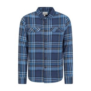 Mountain Warehouse Heren Overhemd met lange mouwen in molton (Donkerblauw)