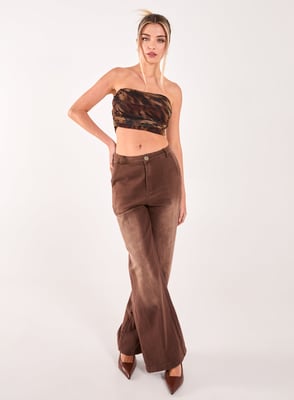 Mesh Animal Print Bandeau Top