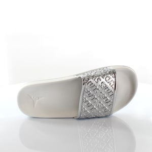 Slydes Sky Womens White/Silver Sliders